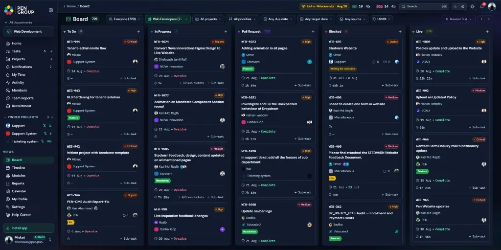PEN Ticketing System screenshot